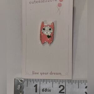 Pink Cat or Bunny Pin Brooch